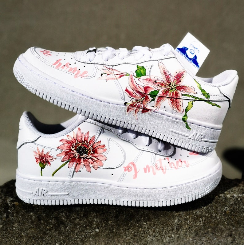 Custom Air Force 1 ''Harry Styles flowers'' | Etsy