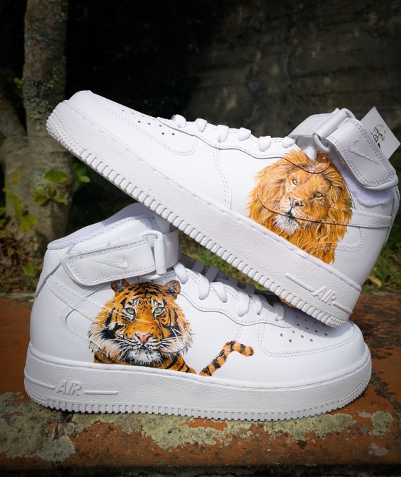 Custom Air Force 1 MID ''lion and Tiger'' - Etsy