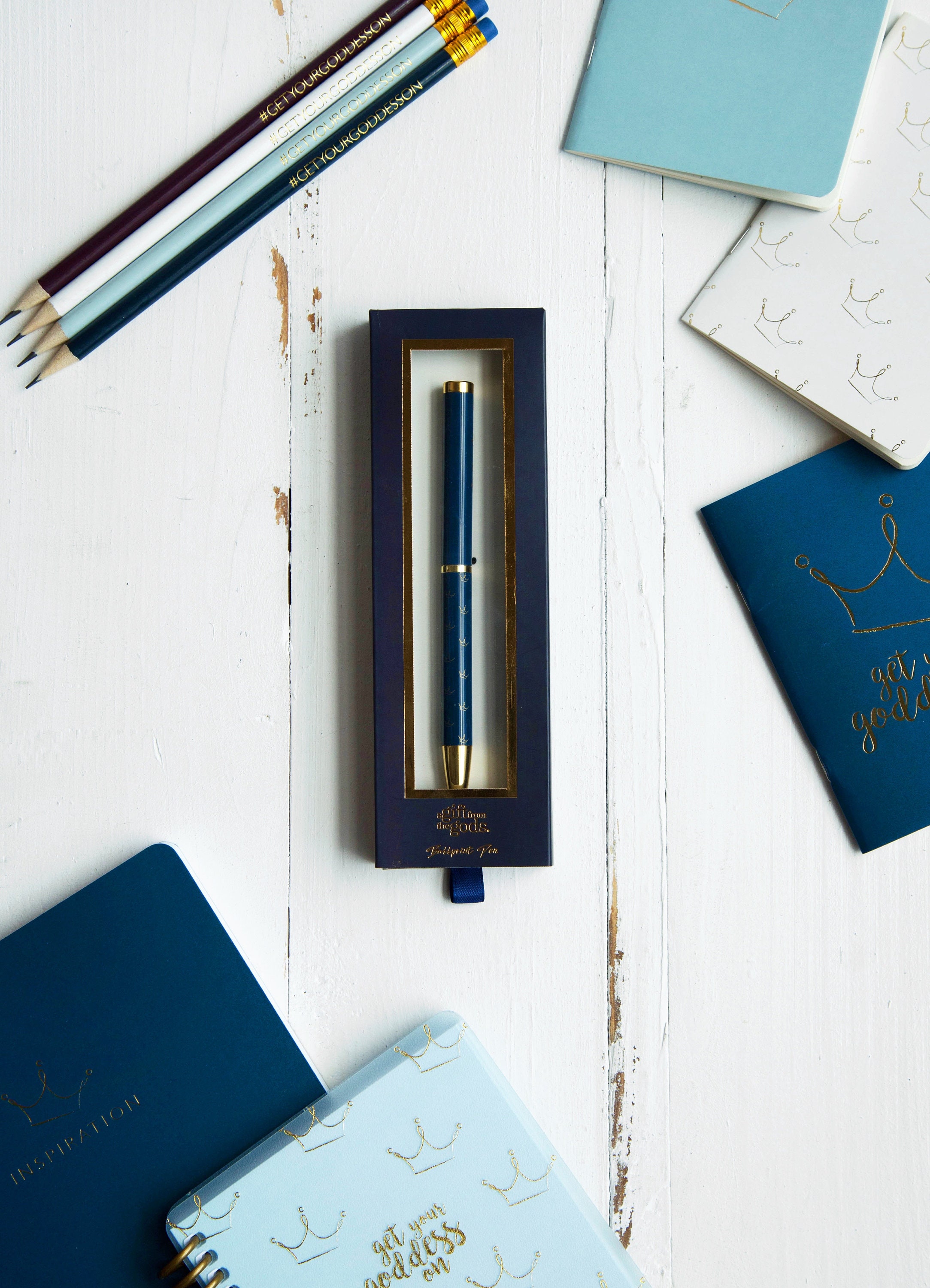 Crowns Blue Ballpoint Pen in Matching Gift Box for Women Etsy