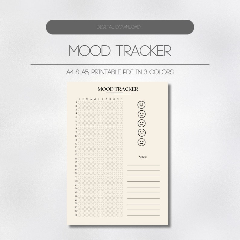 Mood Tracker Printable PDF Bullet - Il 794xN.5662310710 Lwwu 