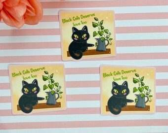 Black Cat Sticker Cat Lover Sticker Gift Ideas for Cat Lovers Cat Mom Laptop Sticker Water Bottle Sticker