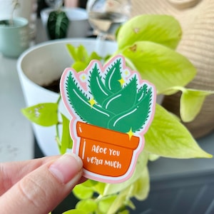Plant Lover Sticker Aloe Vera Plant Sticker Plant Sticker Cacti Sticker Waterproof Sticker Plant Lover Sticker Gift for Plant Lover Aloe
