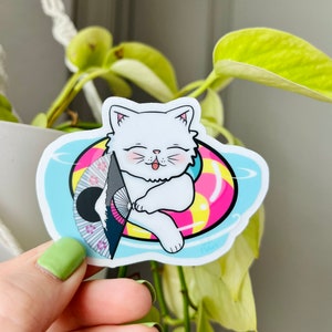 Cat Lover Sticker Water Proof Sticker Notebook Sticker Clear Sticker Cat Sticker Cat Lover Sticker Gift for Cat Lover Kawaii Cat Addict