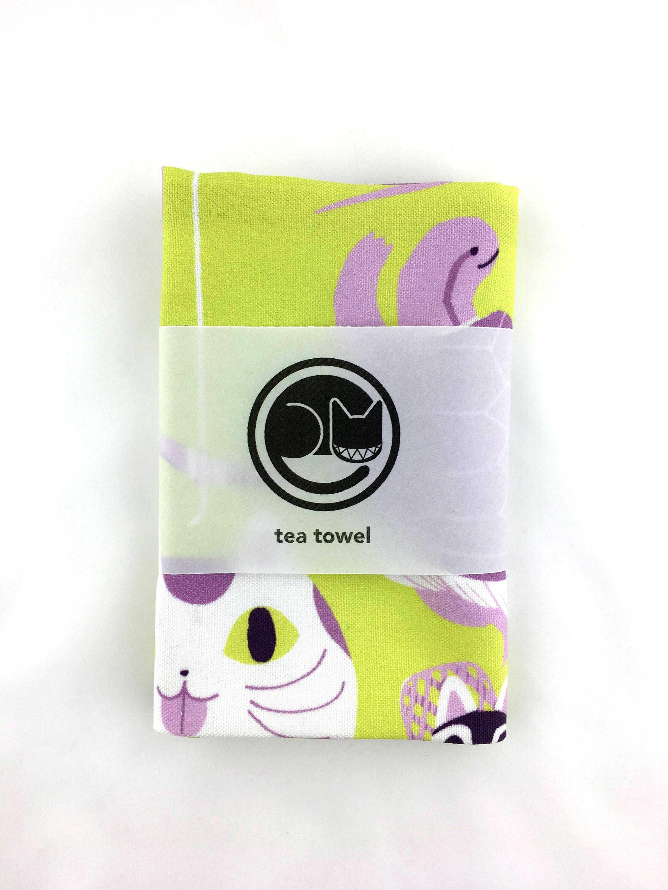 Linen Tea Towel Kitchen Towel Japanese design tea towel Cat Etsy