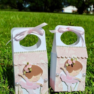 Ballerina Themed Party favor boxes. Set 12 favor boxes ballerina themed party. Birthday girl ballerina themed party