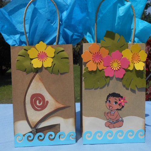 Moana Favor Bags Themed Party Set of 12. Favor Bags to Moana Etsy