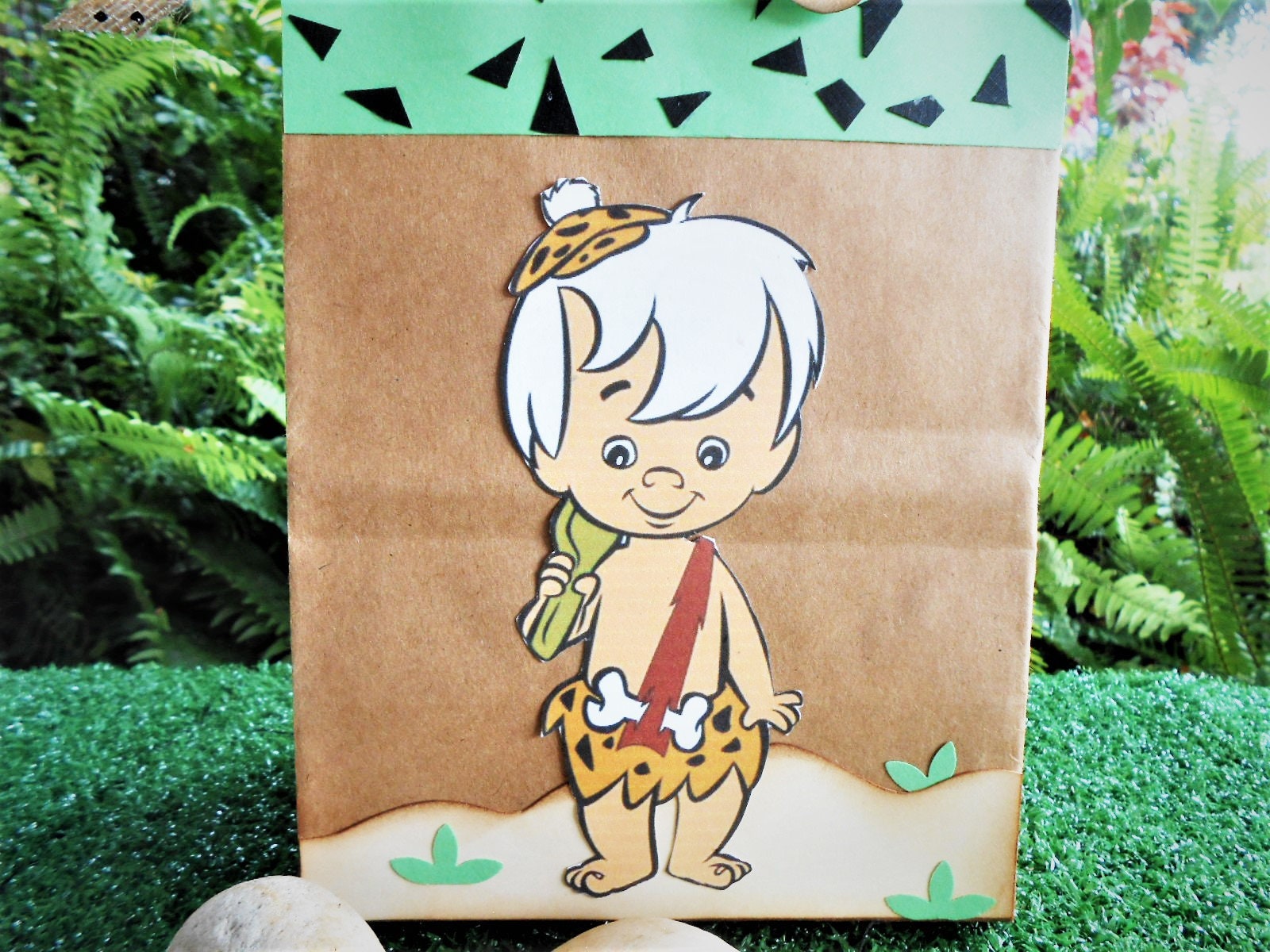 Flintstones favor bags themed party set of 12 . Birthday Etsy