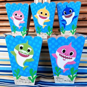 Baby Shark Goodies Boxes Party Favor Set 10 sztuk. Baby Shark gift boxy tematyczne party. Baby Shark na urodziny party. Baby Shark Boxes.