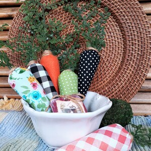 Set of  three (3) Farmhouse Fabric Carrots. Easter Carrot Decor. Tier Tray Carrots. Home Decor Carrots. Easter Basket Carrots. Fabric carrot