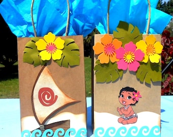 Moana Favor Bags themed party set of 10. Favor Bags to Moana theme, Moana party favor bags.