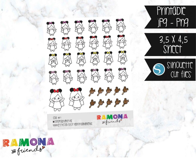 Mousse ears stickersprincess stickersdisney inspire stickersPlanner StickersHand drawndisney stickersCOD81