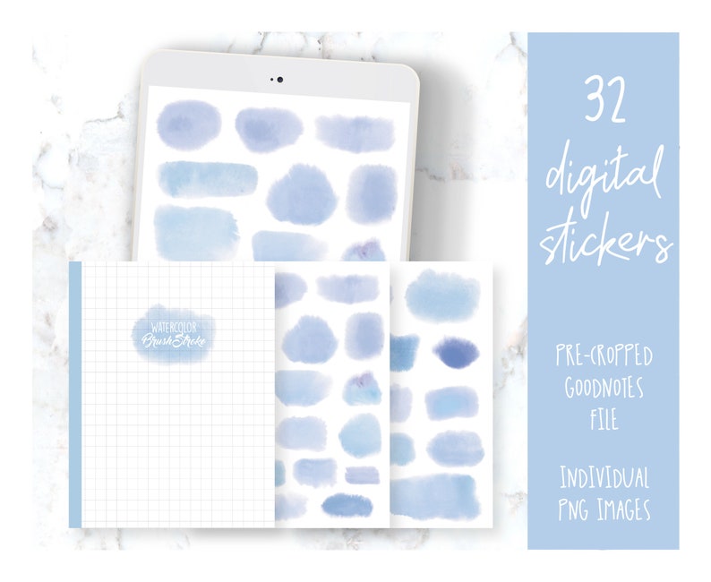 COD1333 Goodnotes stickerswatercolor digital stickers Goodnotes pre-cropped filesdecorative stickersPlanner StickersHand drawn