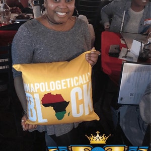 Unapologetically Black RBG Pan-African Square Soft Pillow, Ethnic, Urban, Home Decor, 18x18 inches, Reversible, Red, Black, Green