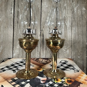 Vintage Canadian National Railway Dining Oil Lamps