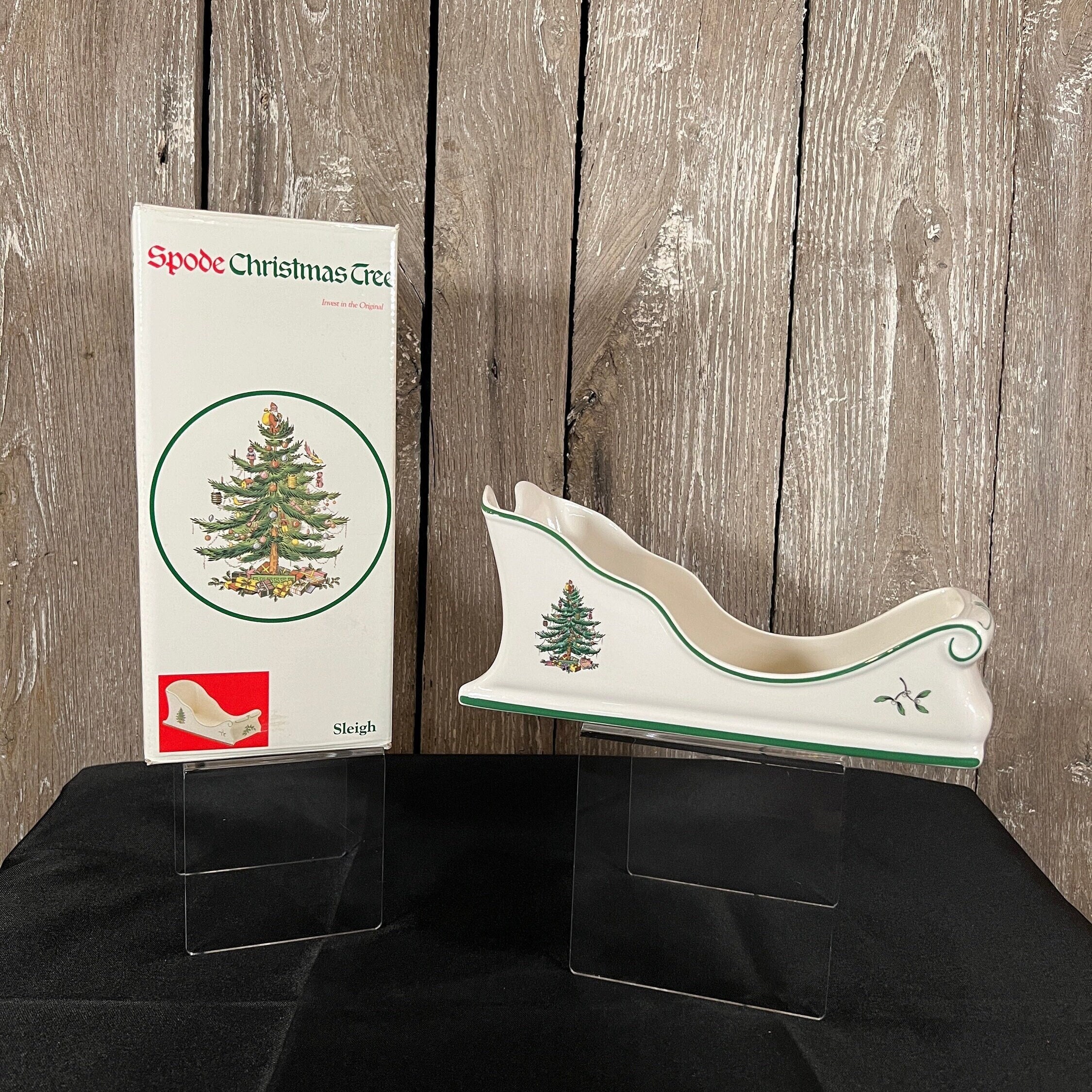 Spode Christmas Tree Wine Bottle Sleigh Made in England S3324