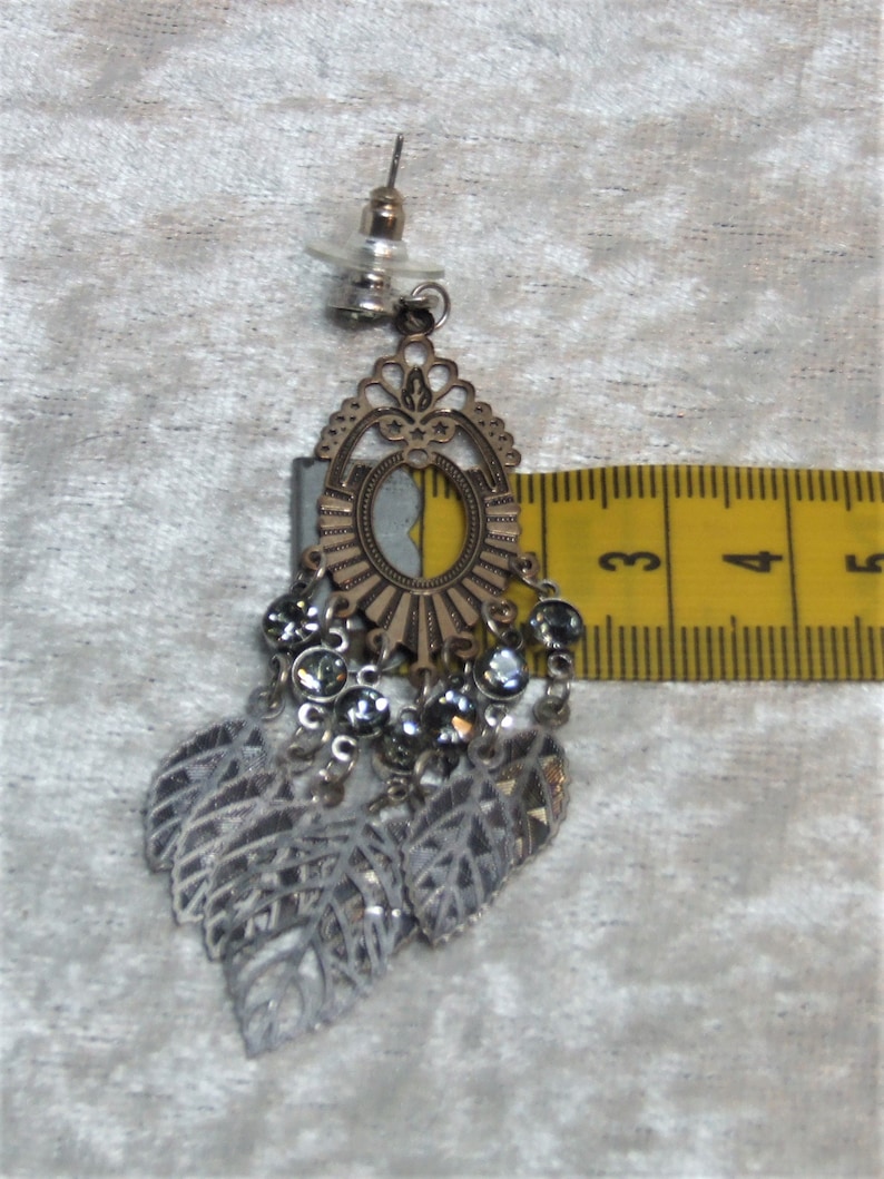 Silver and Gold Skeleton Leaf Earrings