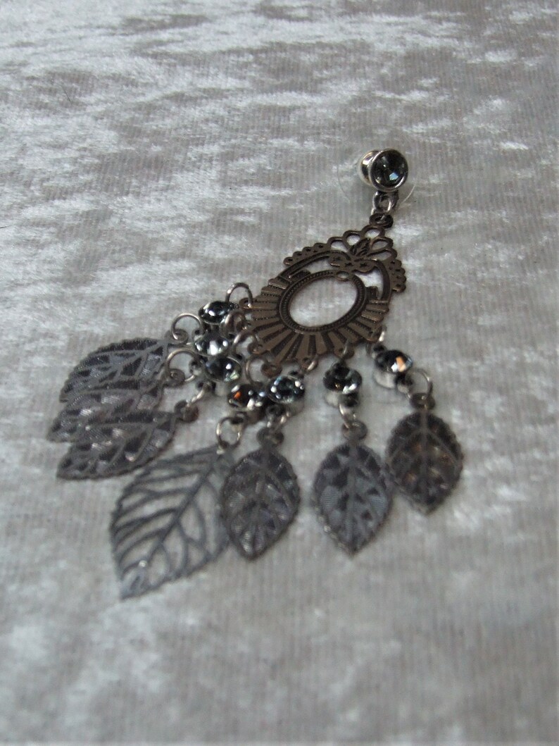 Silver and Gold Skeleton Leaf Earrings