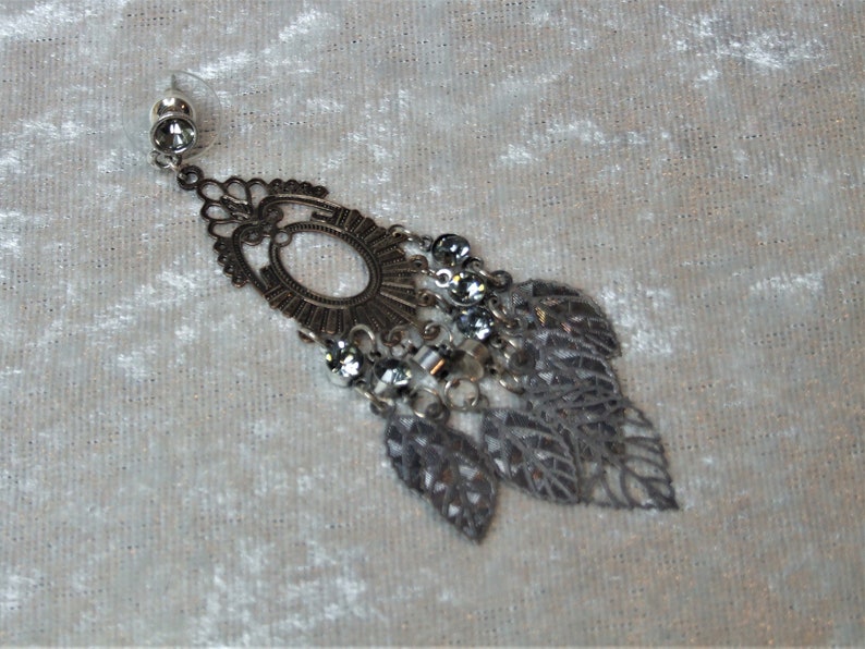 Silver and Gold Skeleton Leaf Earrings
