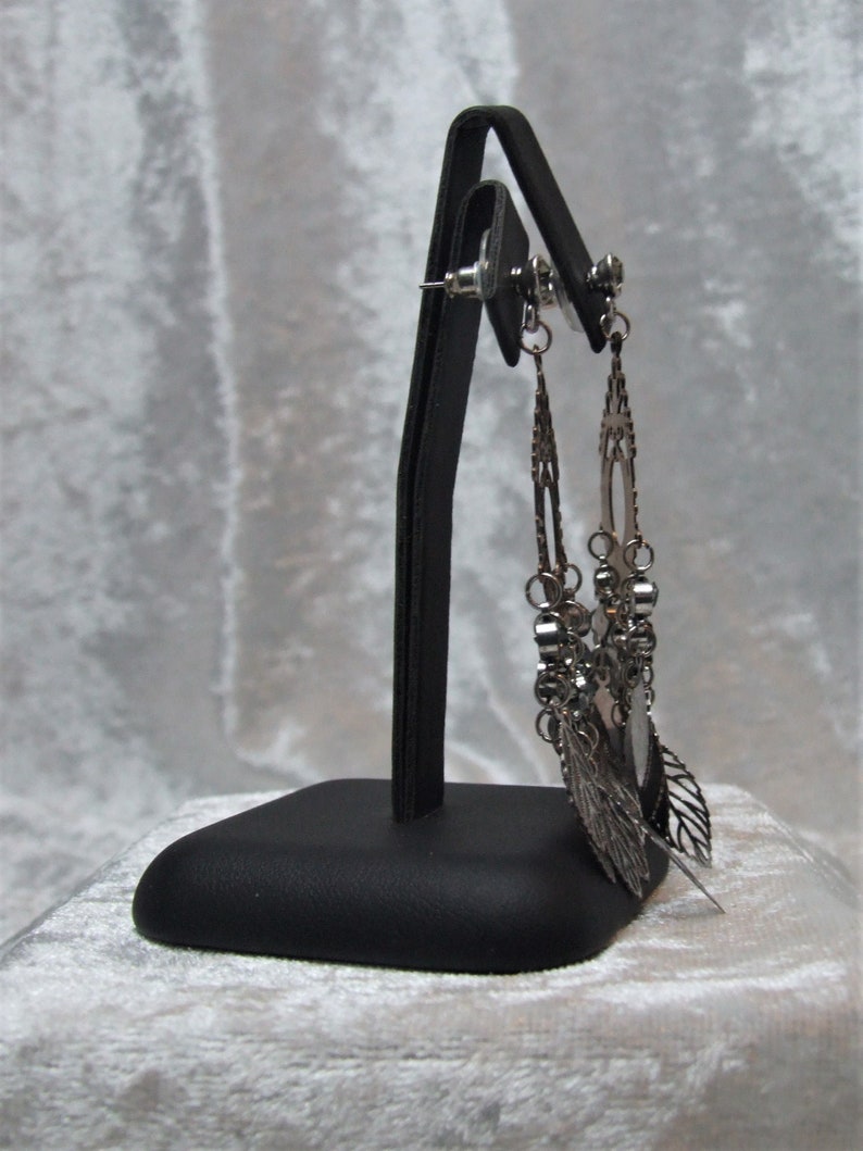 Silver and Gold Skeleton Leaf Earrings