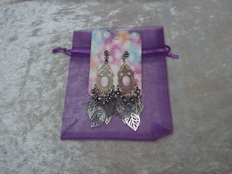 Silver and Gold Skeleton Leaf Earrings