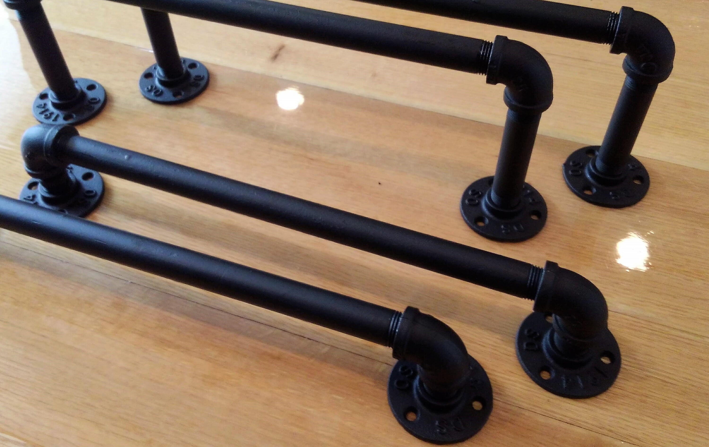 Towel Bar Set Black Pipe Towel Rack Pipe Bathroom Hardware Etsy