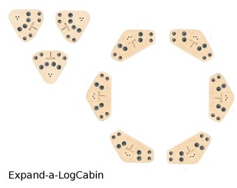¿Tienes una LogCabin? ¡Ahora puedes añadir hexágonos, joyas, triángulos y diamantes a tu kit de LogCabin!