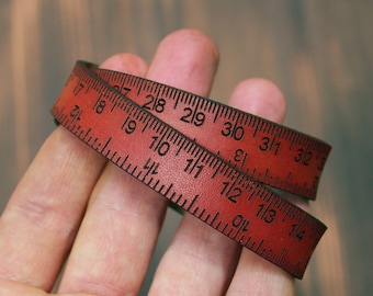 WRIST RULER BRACELET, ruler bracelet, double wrap ruler bracelet, leather bracelet,