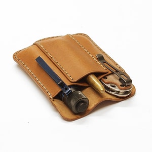 Leather edc pocket pouch, edc organizer image 4
