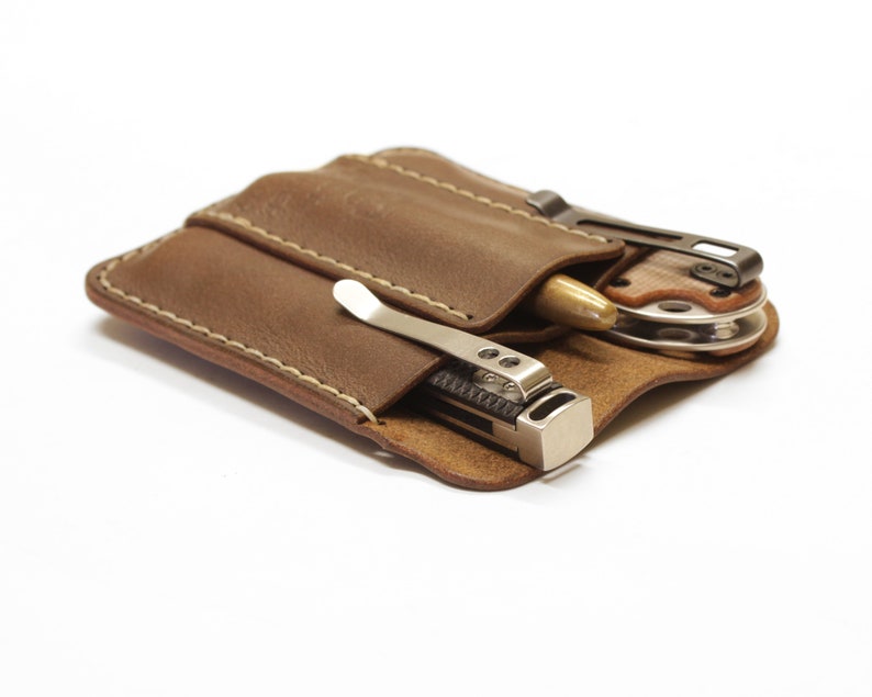 Leather edc pocket pouch, edc organizer image 8