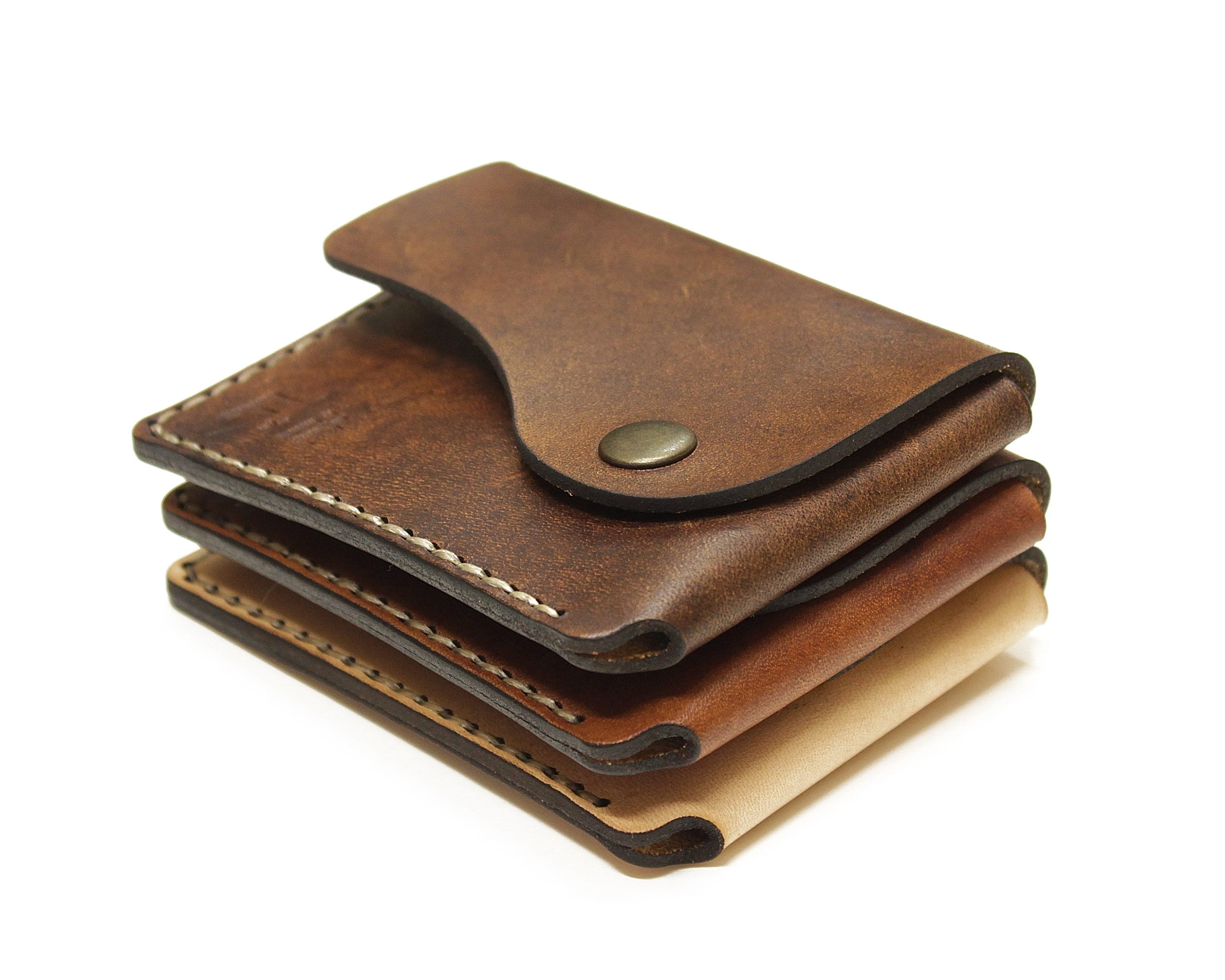 Slim card wallet with clasp leather wallet card caddy card Etsy