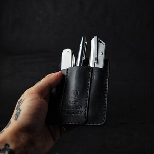 Leather edc pocket pouch, edc organizer image 1