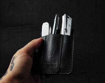 Leather edc pocket pouch, edc organizer