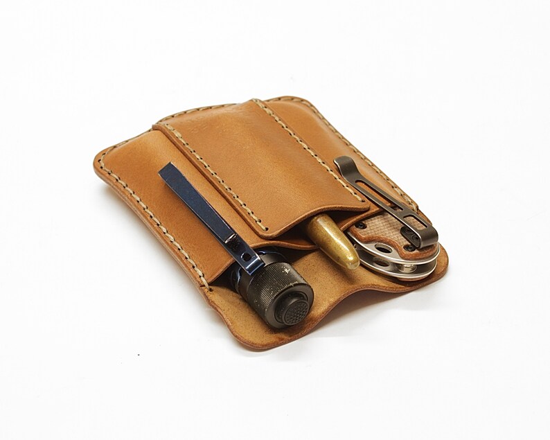 Leather edc pocket pouch, edc organizer image 4