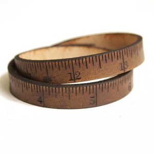 wrist ruler, leather Ruler bracelet, inch ruler bracelet, Leather Bracelet, ruler bracelet, double bracelet, double wrap ruler bracelet,