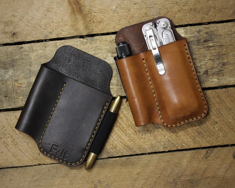 Belt Loop Edc Orgaizer Leather Edc Pocket Organizer With Belt Etsy
