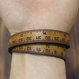 WRIST RULER BRACELET, ruler bracelet, double wrap ruler bracelet, leather bracelet,