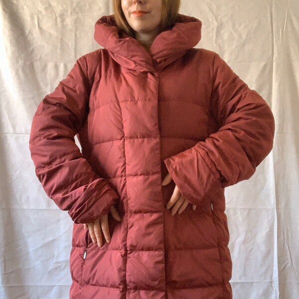 Max Mara Vintage Cherry  Puffer Coat, Down Puffer Coat