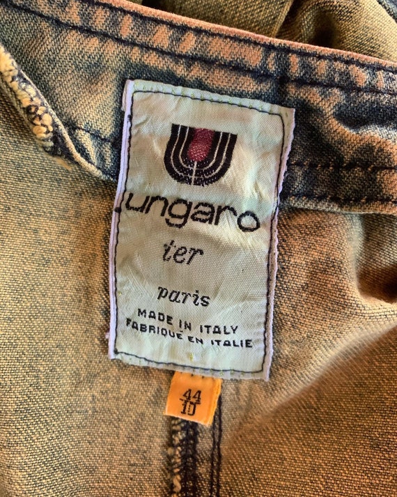 80s Designer UNGARO Acid Wash Denim Skirt and Bla… - image 7