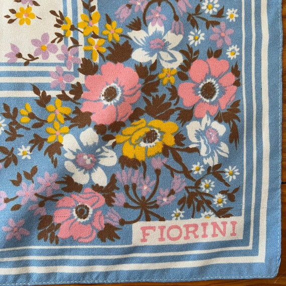 Vintage Italian 70s Square Polyester Scarf FIORIN… - image 4