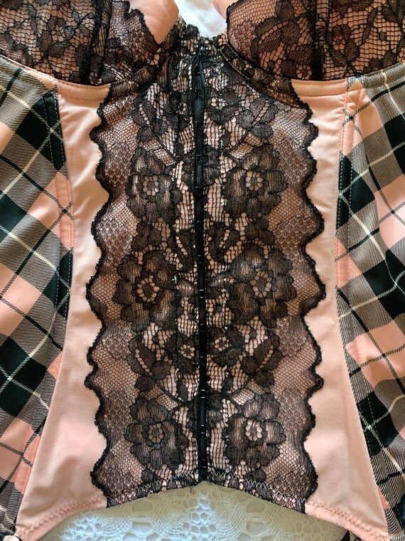 Vintage Bustier CHANTALL THOMASS | Pink Tartan C… - image 6