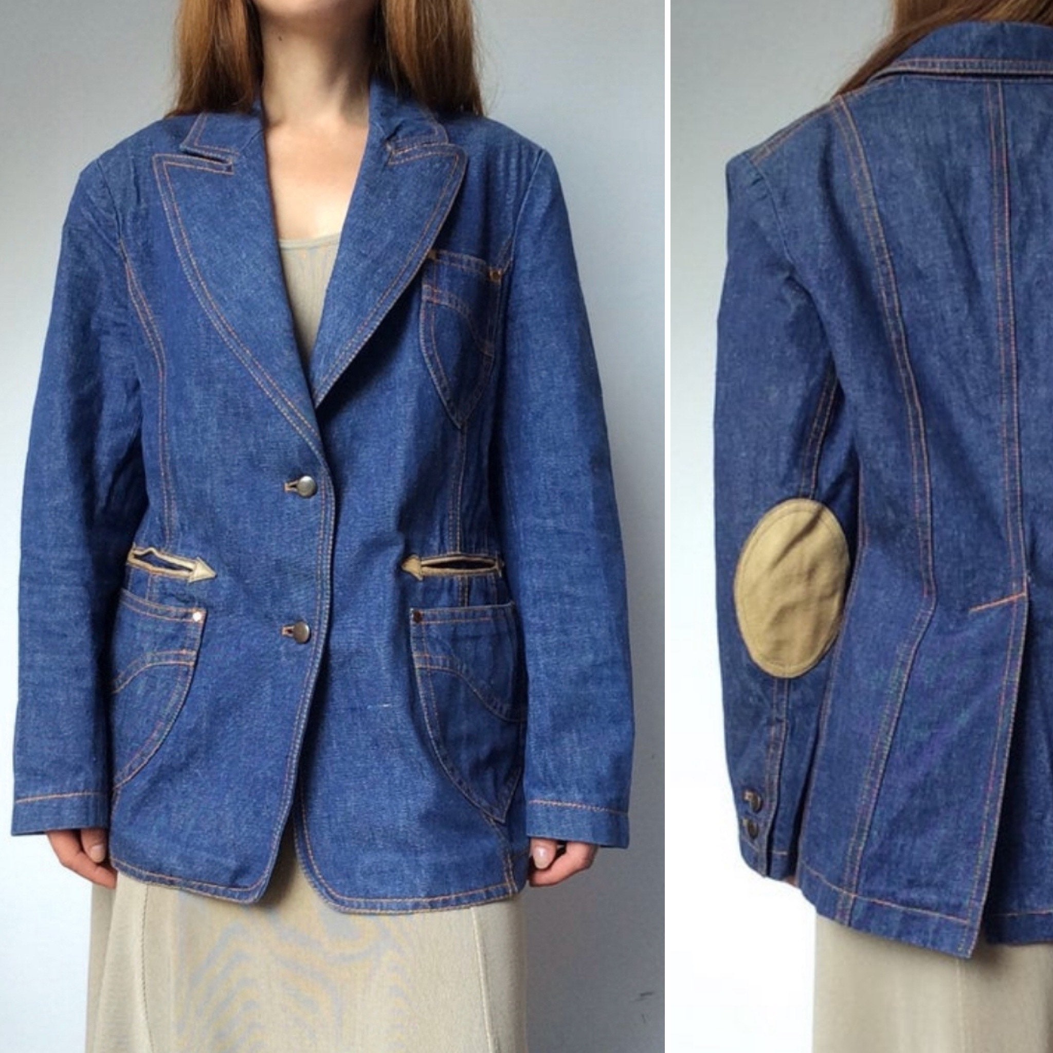 70s Yugoslavian Denim Blazer Small 
