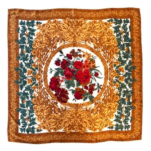 Vintage CHRISTIAN DIOR Seidentuch Quadrat Rosenmuster