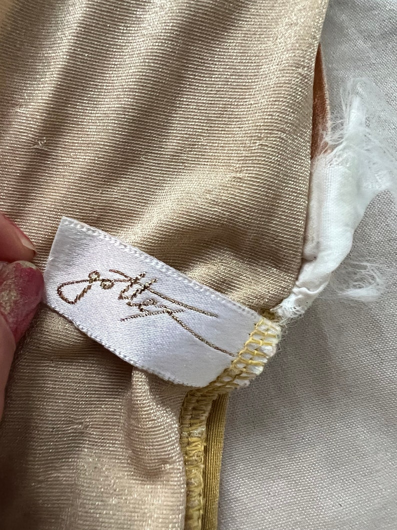 Maillot de bain une pièce bustier doré GOTTEX vintage des années 80 et 90, maillot de bain corset jaune froncé image 5