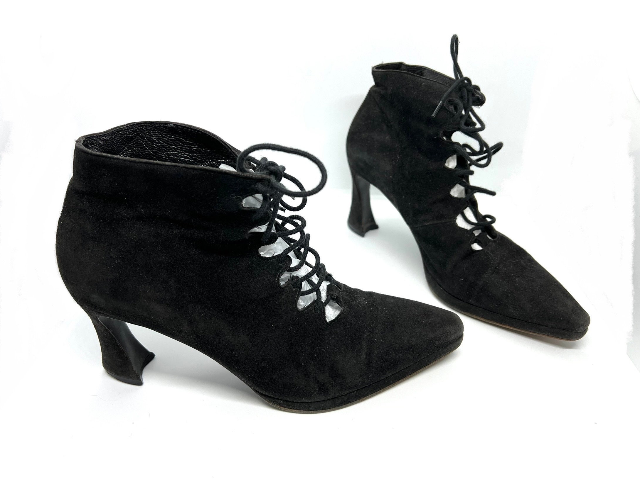 Lace up shop black stilettos