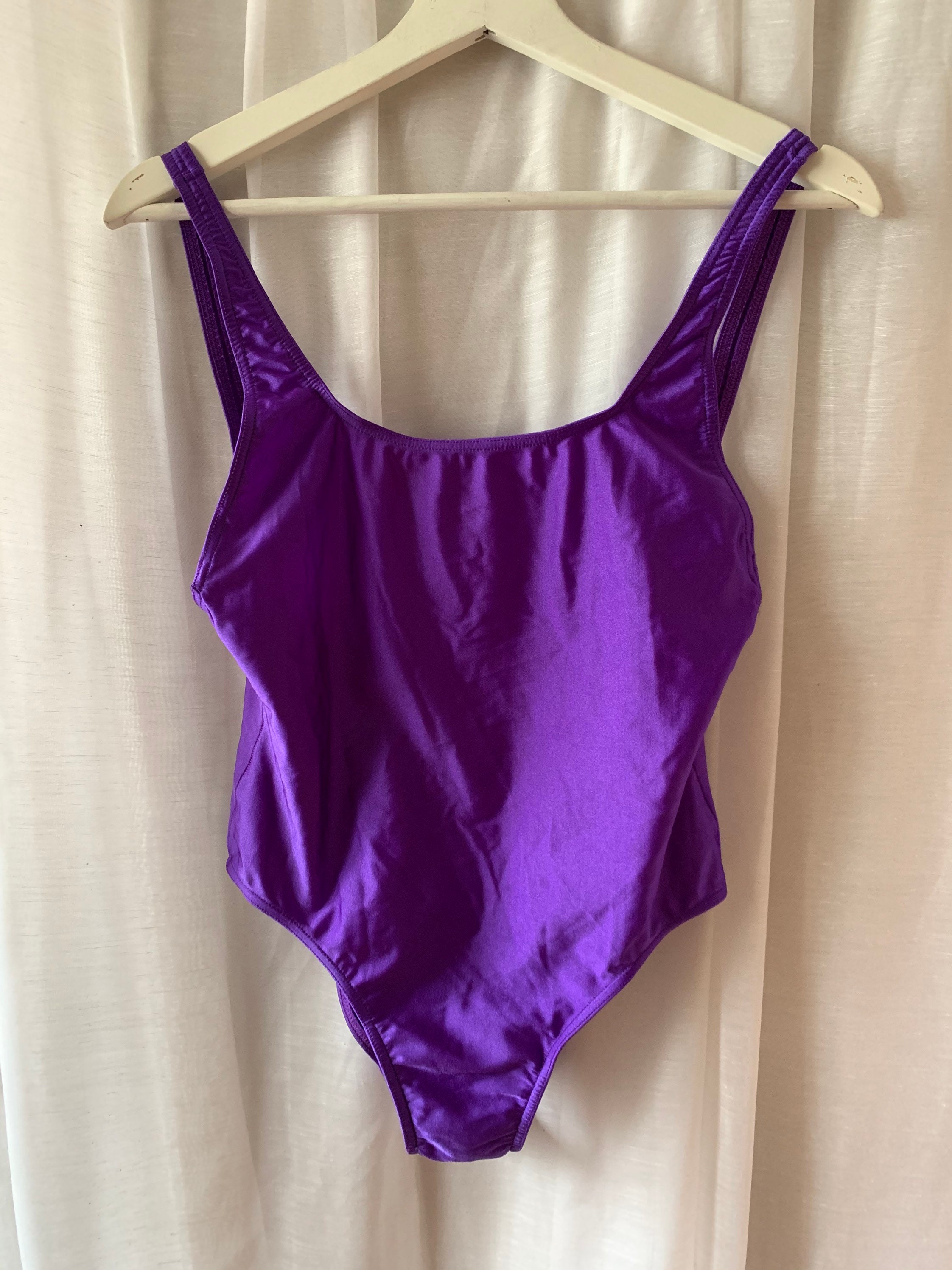 90s Purple Onepiece Swimsuit Vintage Bathing Suit Size Etsy