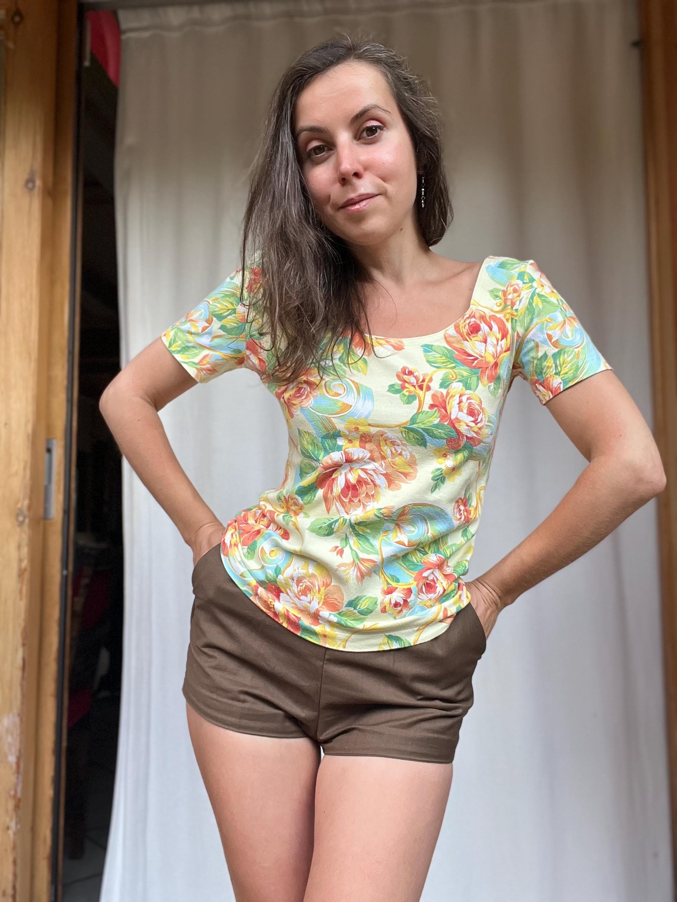 Vintage 80s Kenzo Jungle T-shirt: Baroque Floral Print, Pastel