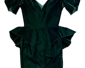 women's emerald green formal dress Fall 1999 Thierry Mugler 'Vie en Rose' Collection' Black Dress w High –  Shrimpton Couture main image 0
