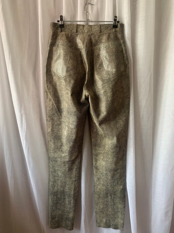 1990s NINA RICCI Lizard Skin Pants | Vintage  Lea… - image 3