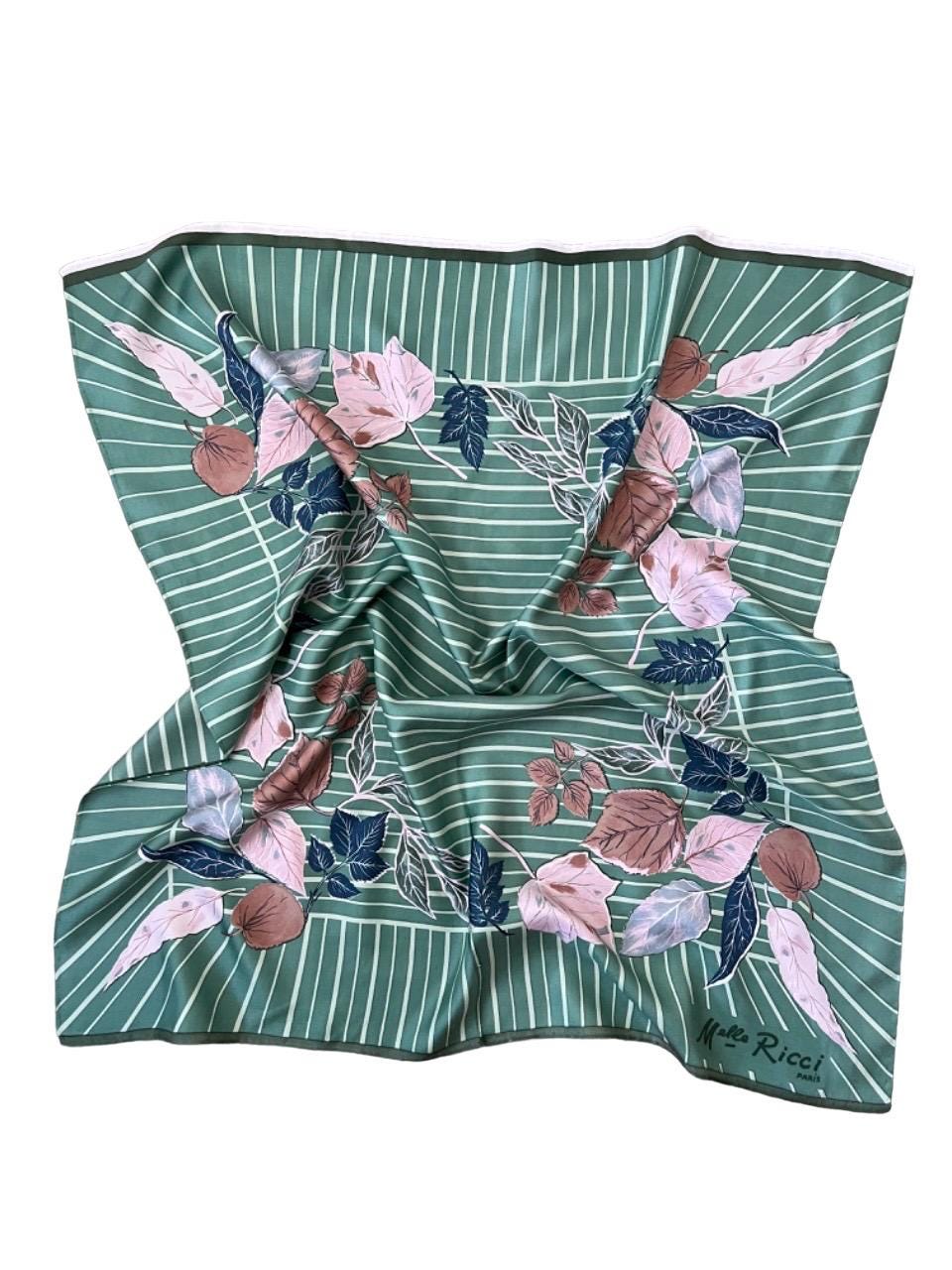 Foulard Lacroix Vintage Nina Ricci Silk Scarf Flowers Shawl Nina