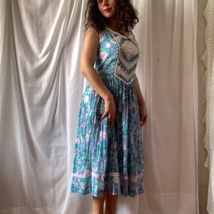 80s 90s Floral Dress RENE DERHY Vintage Romantic Summer Dress Size Small image 6